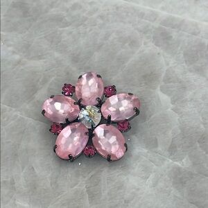 Gem Pink Floral Brooch
